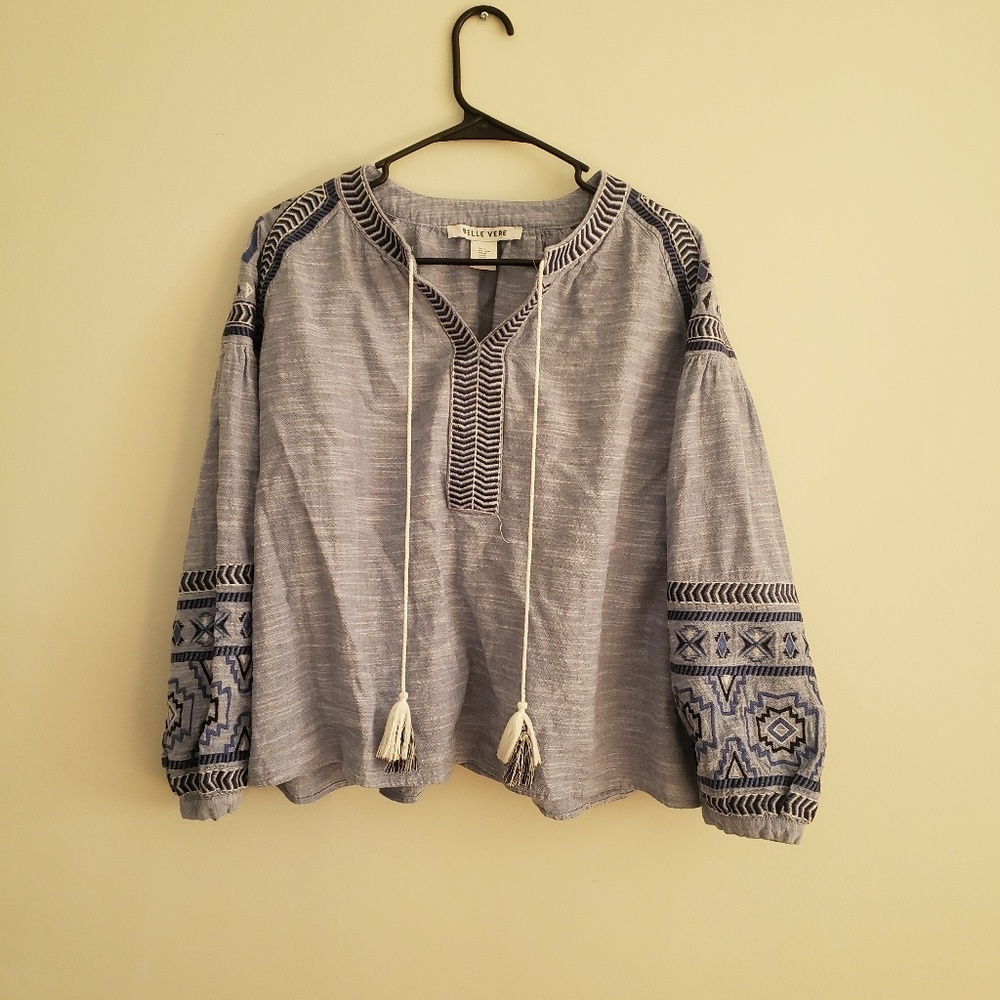 Belle Vere Tassle Embroidered Top